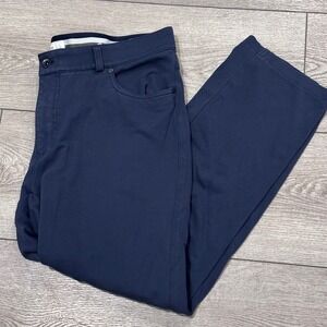 Brax Style Chuck Pants Mens 38/34 Navy Blue Hi-Flex Jersey 5-Pocket Casual
